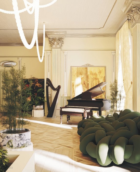 Palazzo with a Pool and Gardens