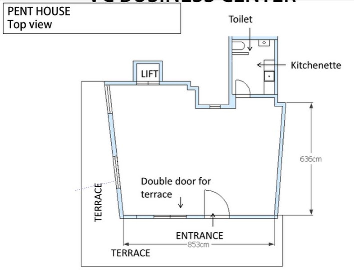 Penthouse Office with a Terrace