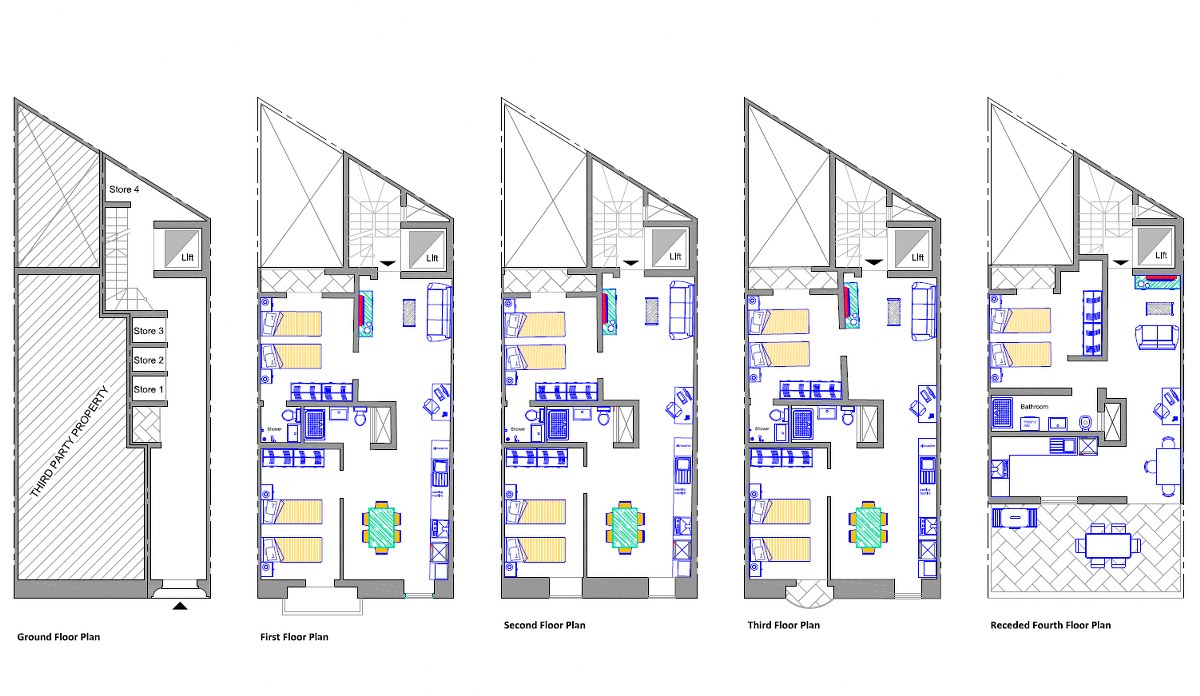 Block of Apartments with a Roof Terrace