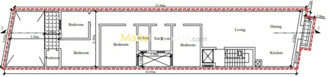 3rd flr 164sqm 3 bedroom apartment in Hamrun for sale