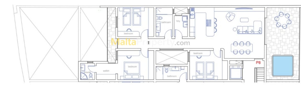 Contemporary Living at its Finest: Fully Finished 3-Bedroom Penthouse in St. Venera