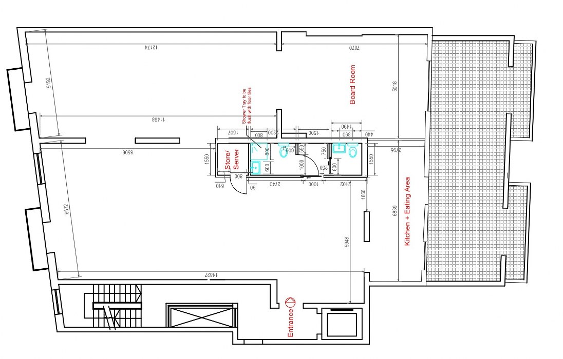 Business Centre with a Roof Terrace