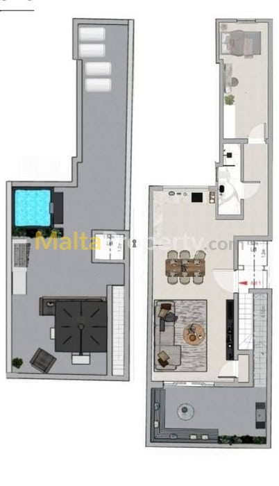 Penthouse with Roof & Airspace